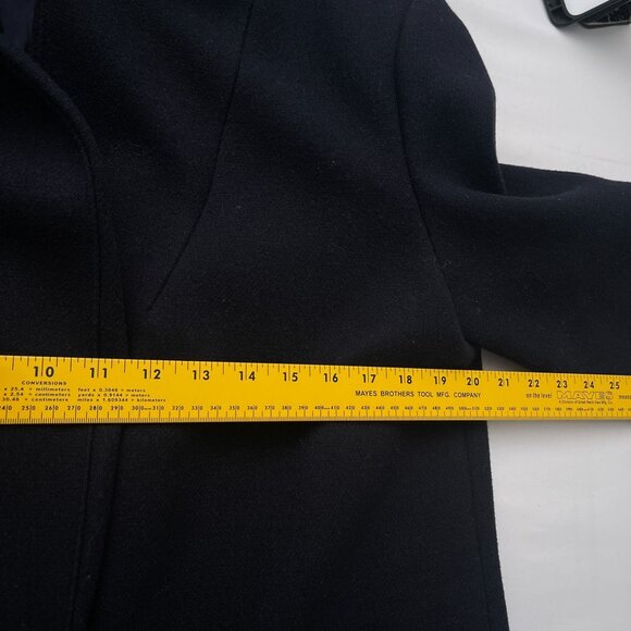 Thakoon Wool Peacoat Single Breasted Overcoat Jacket Navy Blue Women's 10 - Picture 7 of 10
